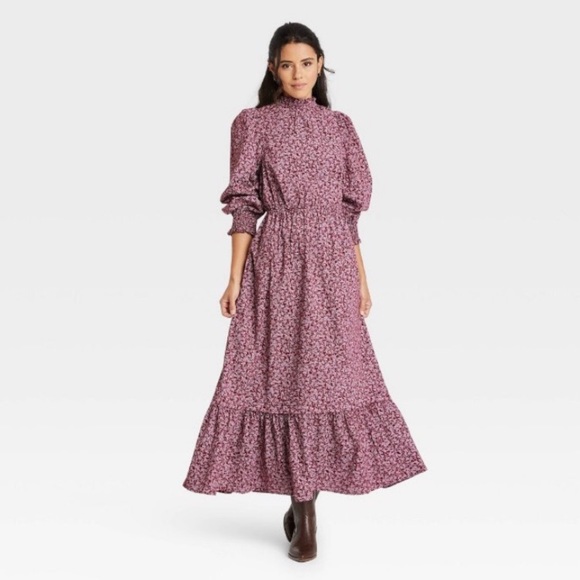 Long Sleeve Dress Purple Floral | Poshmark